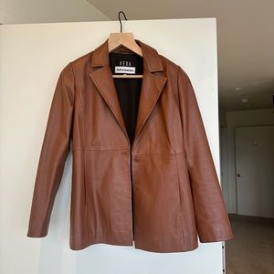 Reformation Veda Bowery Leather Blazer